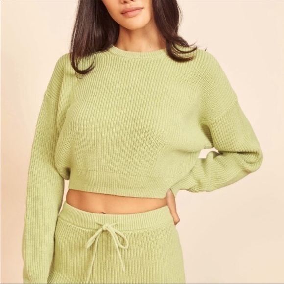 Reformation Sweaters - NWT Reformation Sami Crop Cotton Sweater S,M